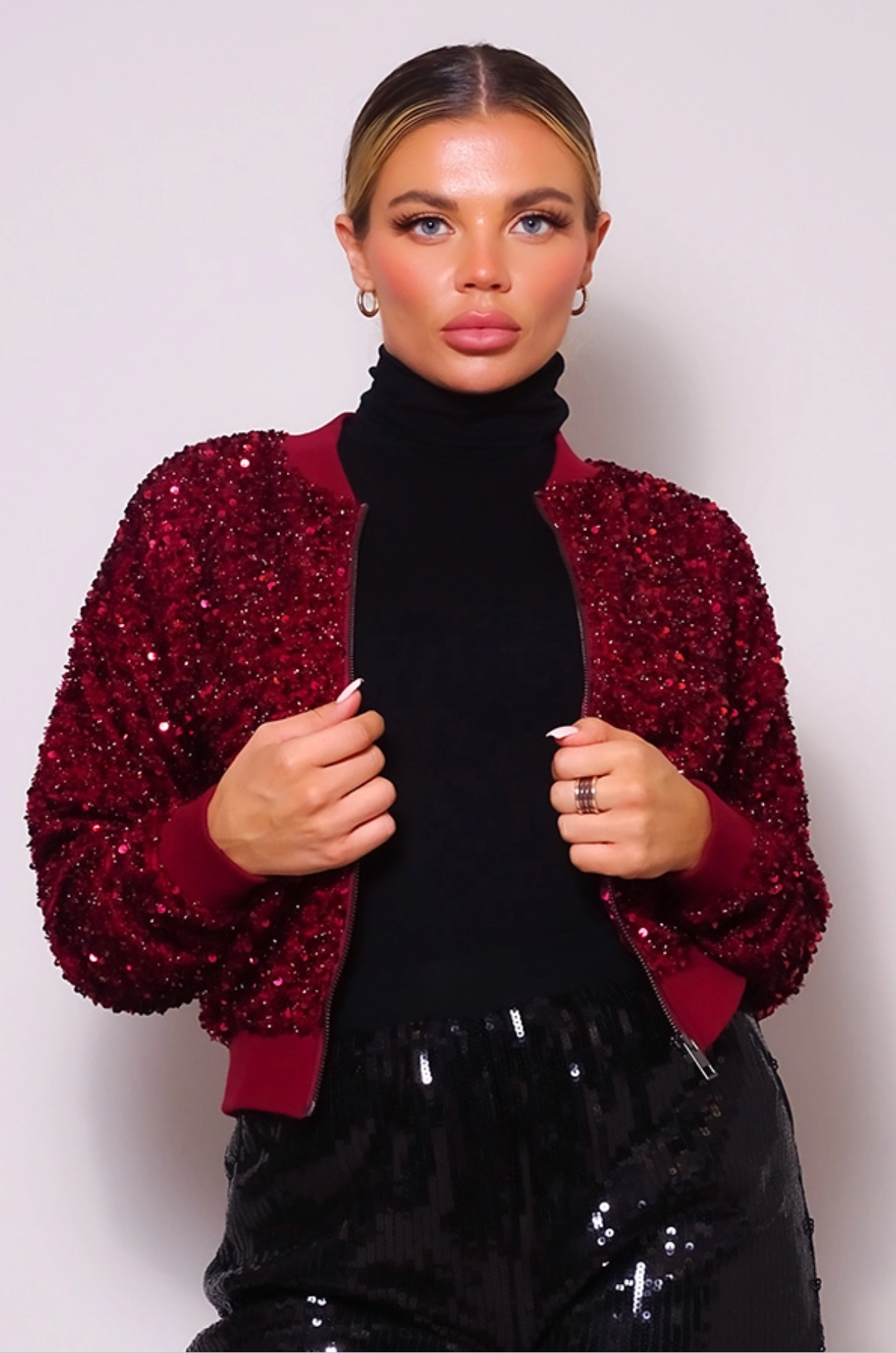 Sequin Bomber Jacker