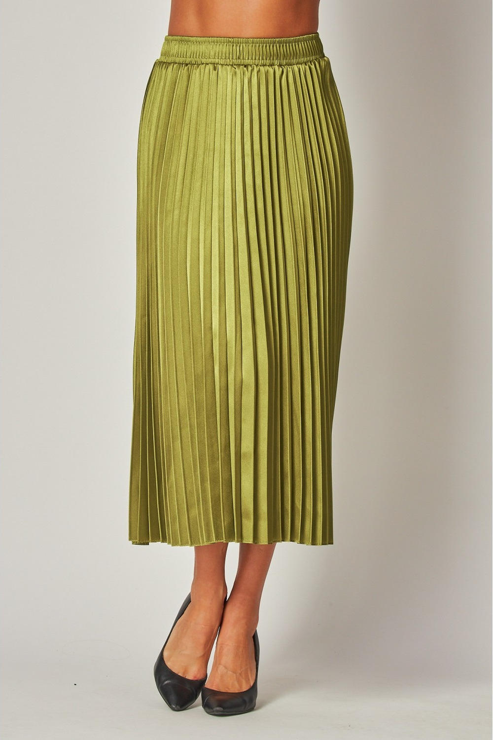 Metallic pleated skirt yellow hotsell