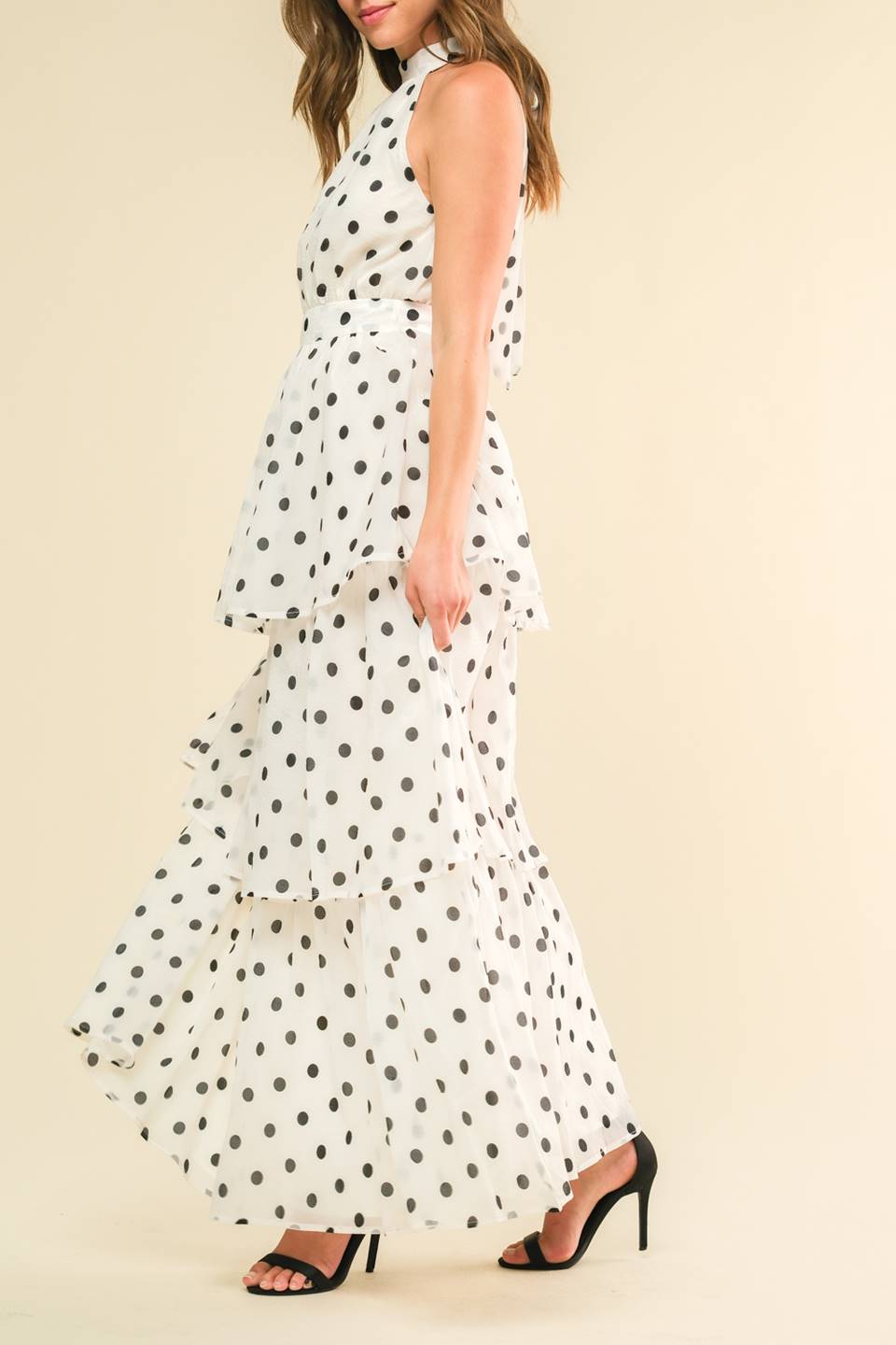 3 dots maxi dress 3 Tier Polka Dot Dress – larably