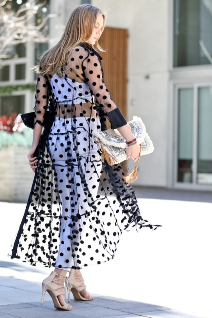 Sheer Polka Dot Duster