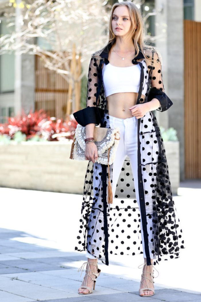 Sheer Polka Dot Duster