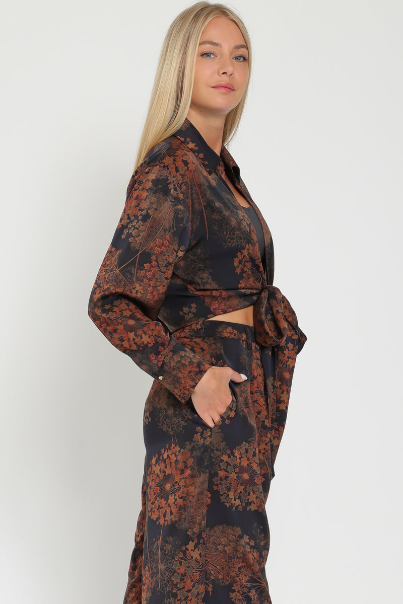 Long Sleeve Tie Front Top