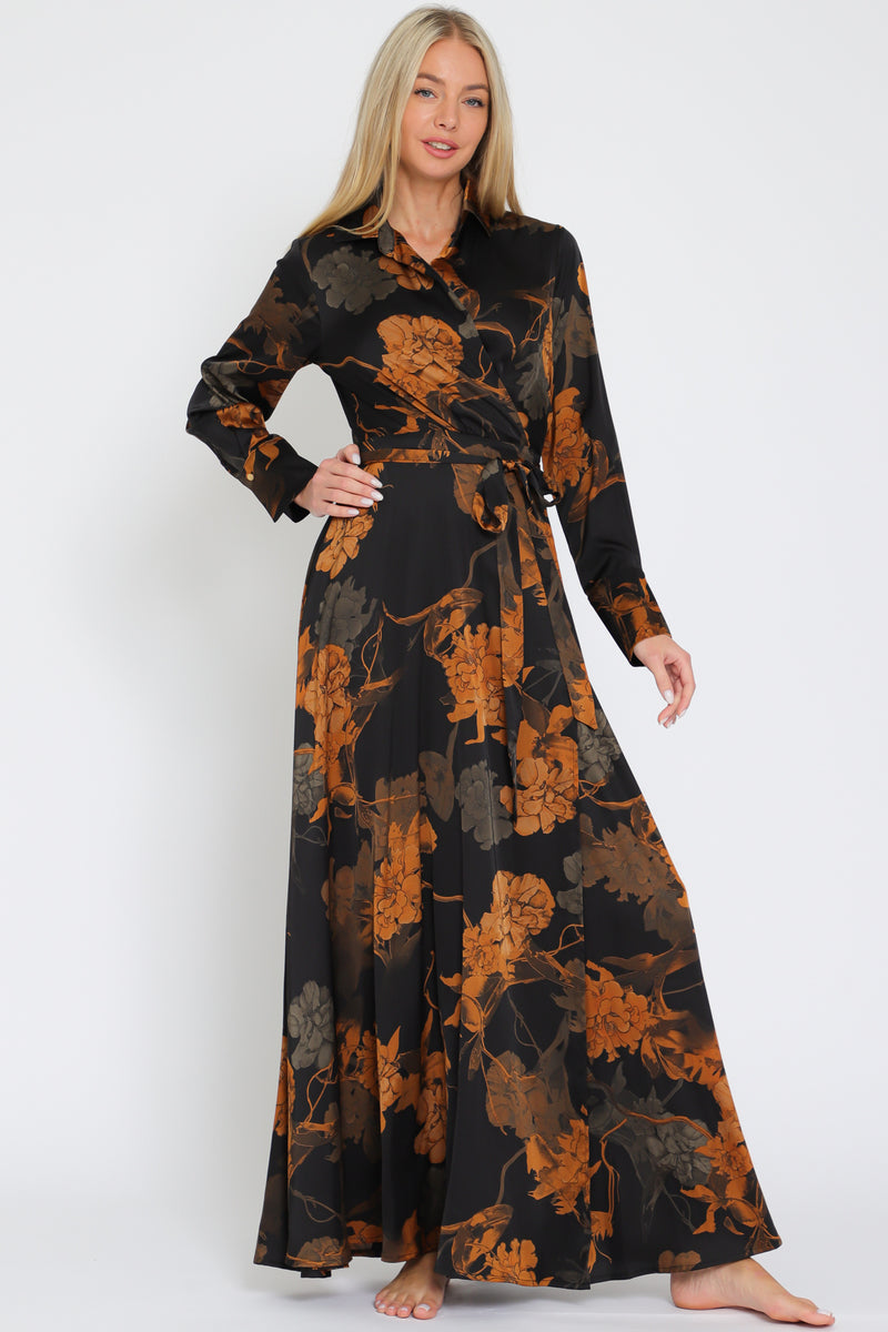 Long Sleeve Wrap Dress