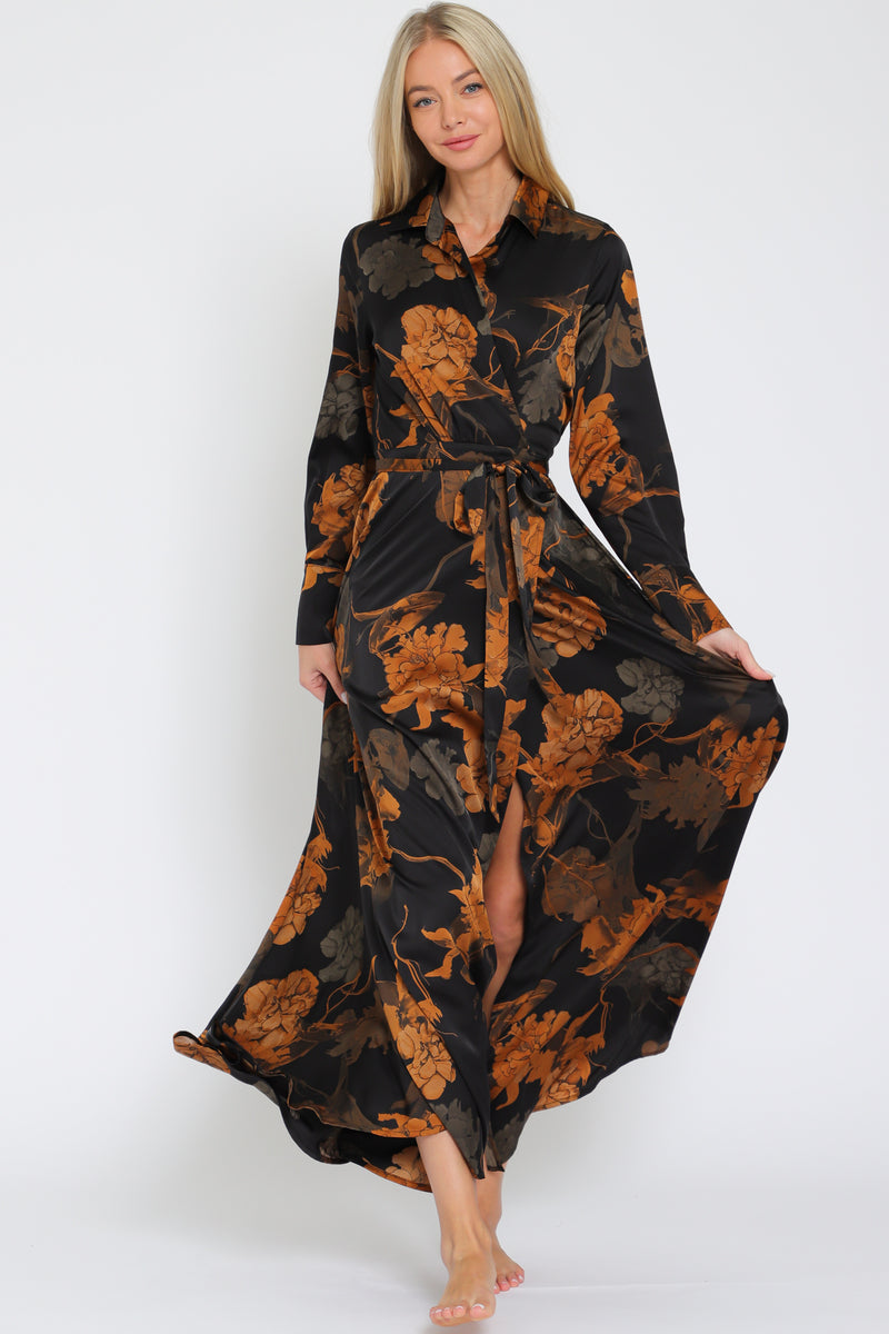 Long Sleeve Wrap Dress