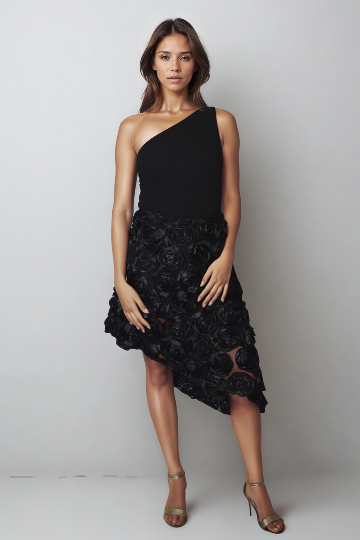 3D Floral Asymmetrical
