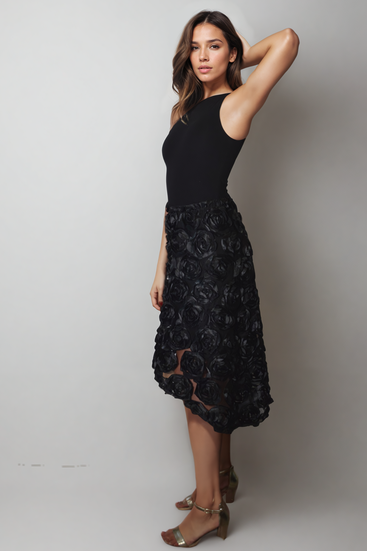 3D Floral Asymmetrical