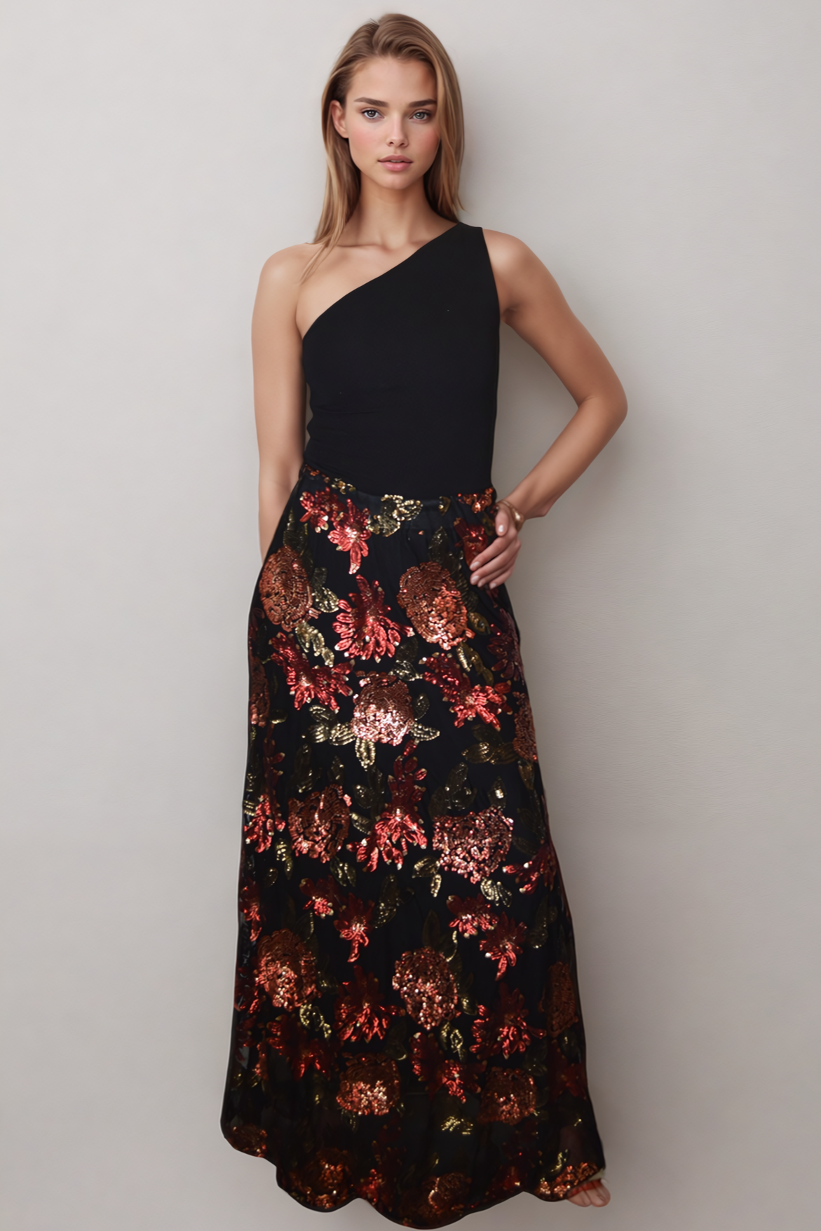 Floral Sequin Maxi