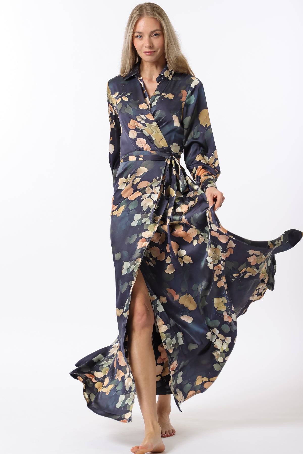 Long Sleeve Wrap Dress