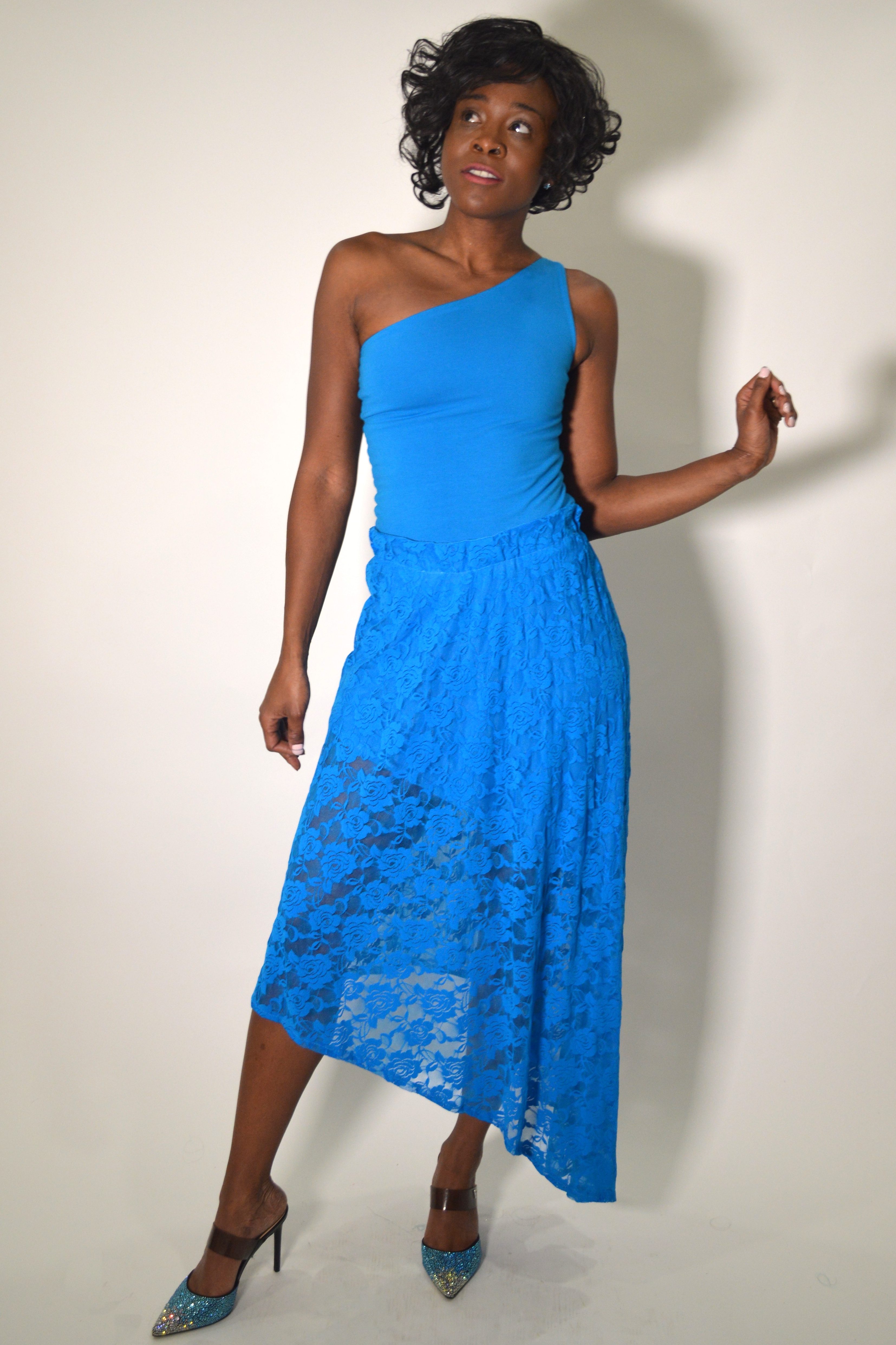 Lace Maxi Skirt with mini lining