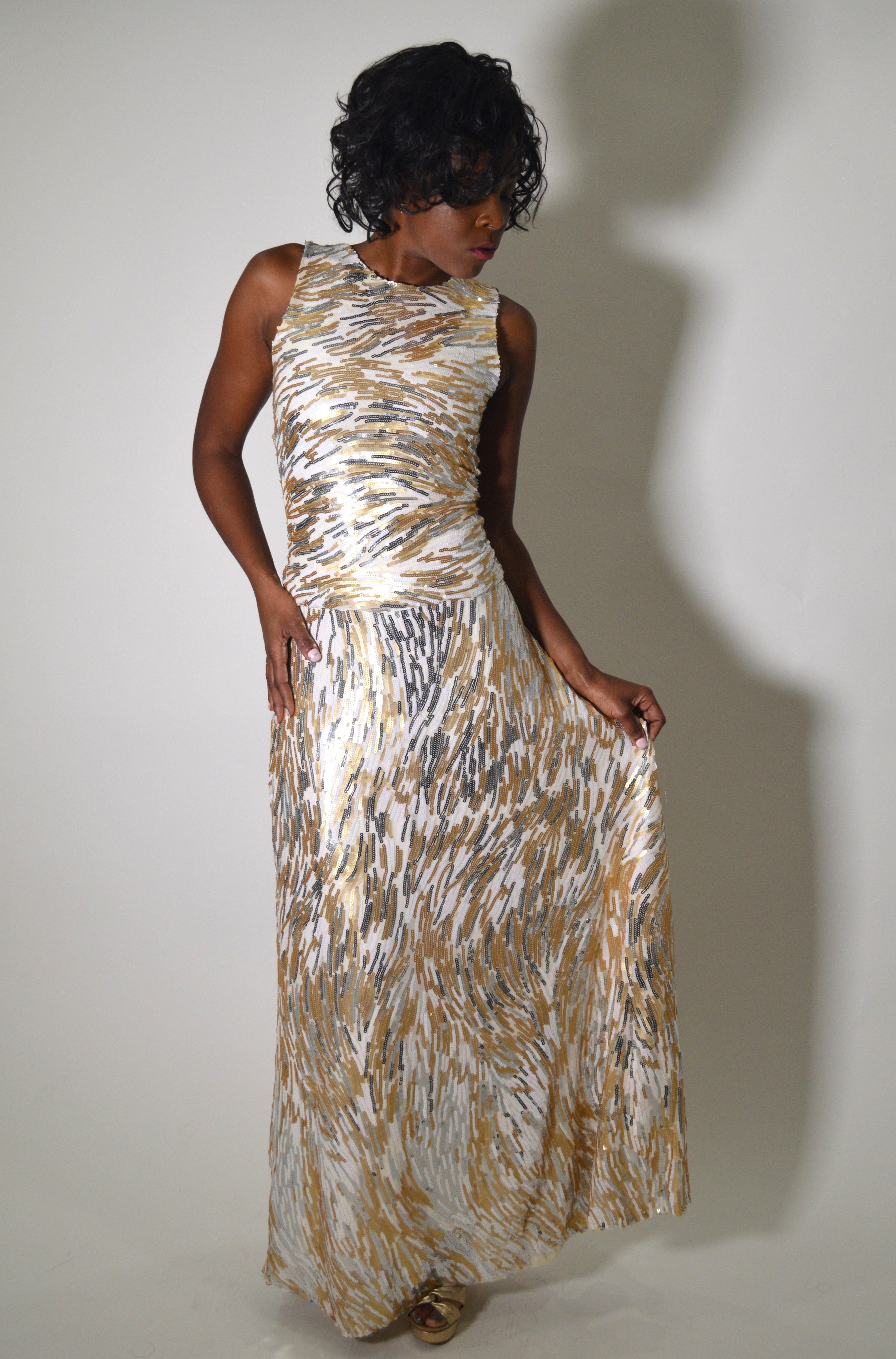 Gold hotsell maxi skirt