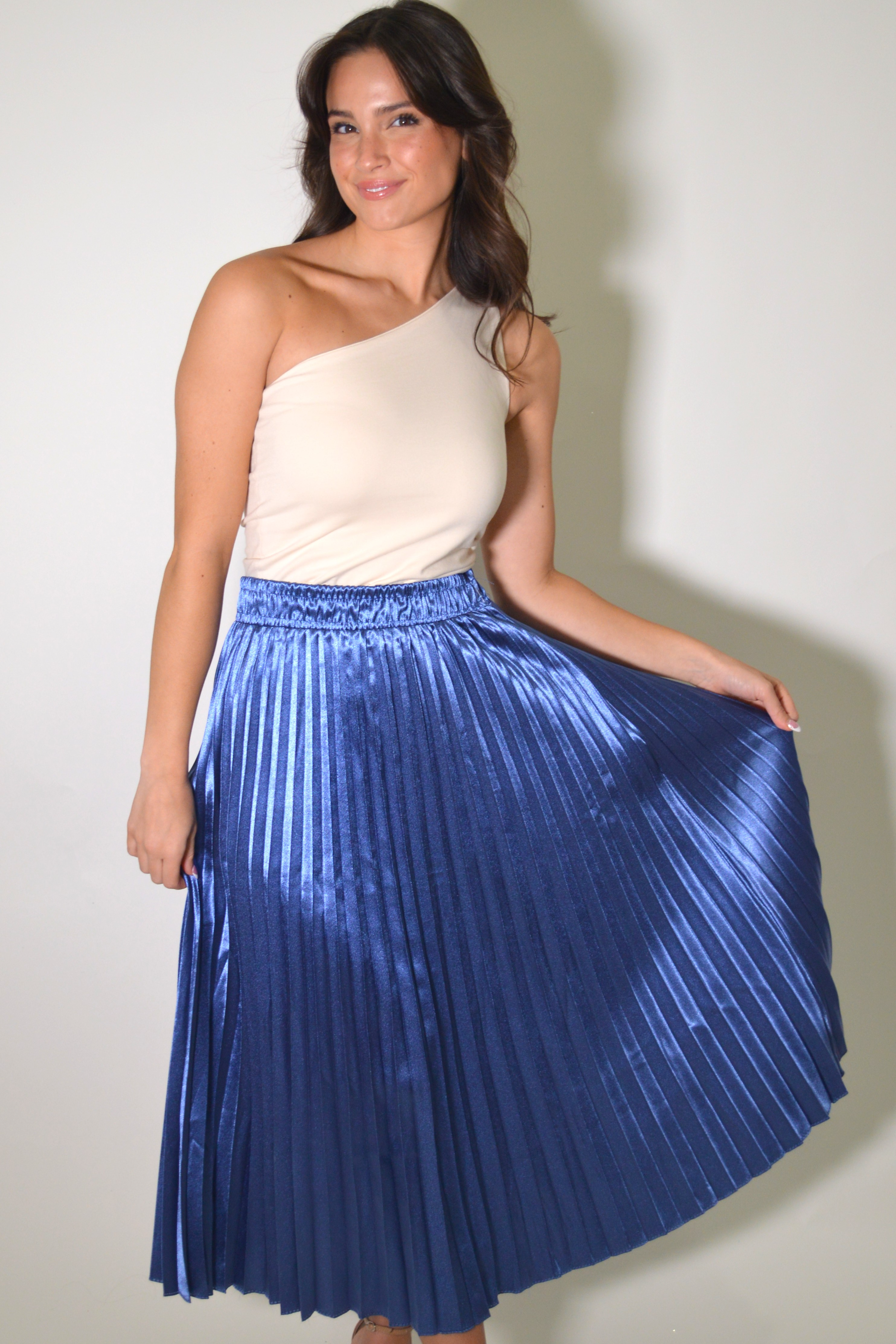 Satin Pleated Skirt