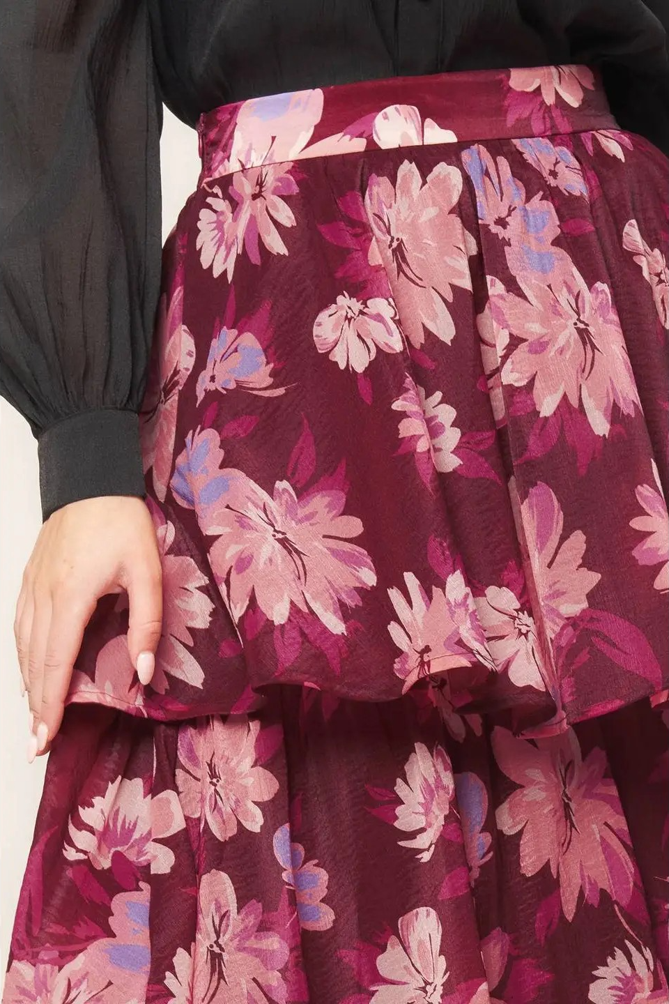 Floral 3 Tier Maxi Skirt