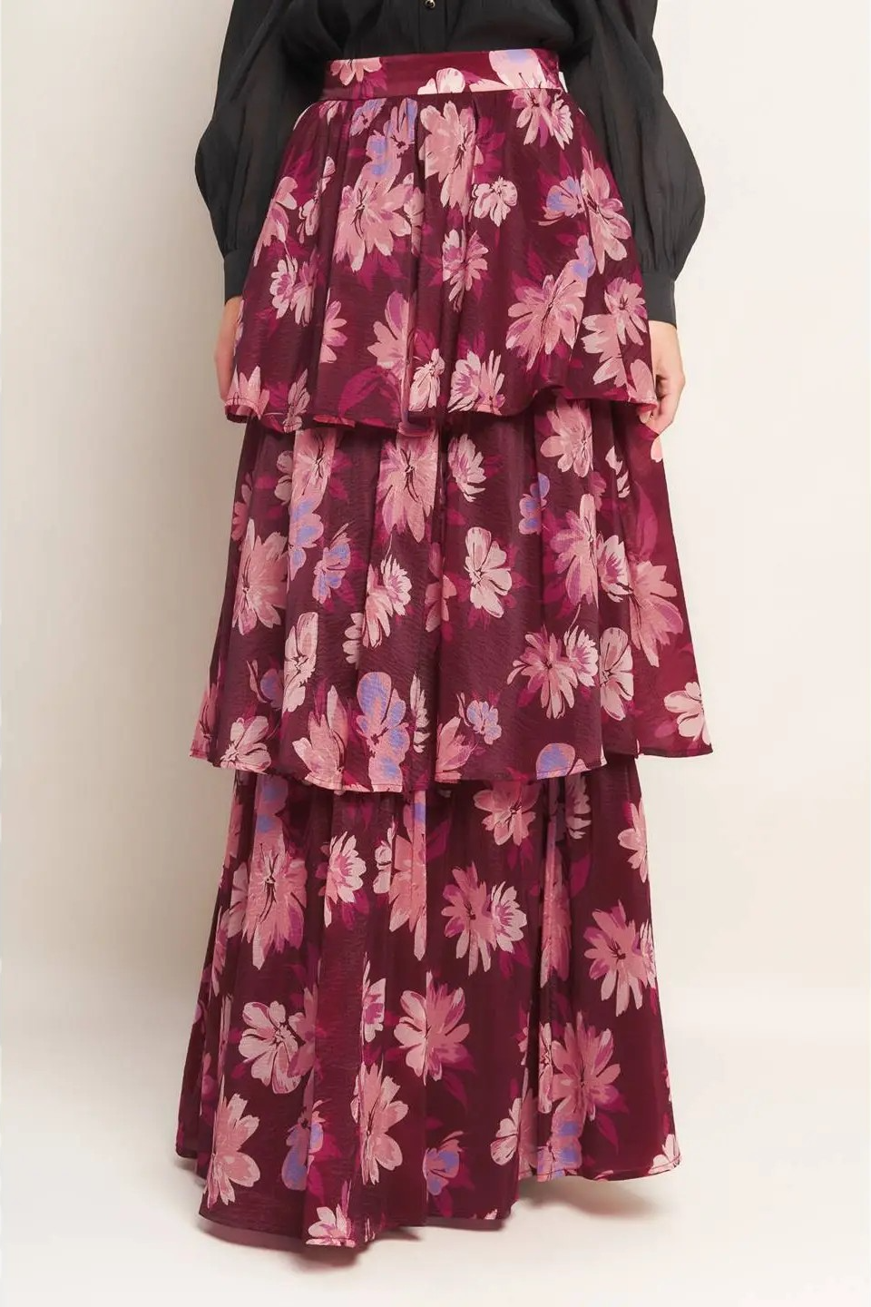 Floral 3 Tier Maxi Skirt