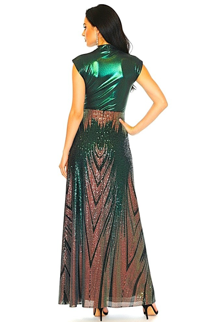 Peacock Sequin Maxi Skirt