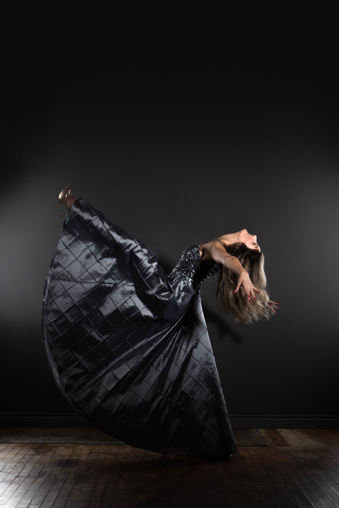 Silver Textured Circle Skirt