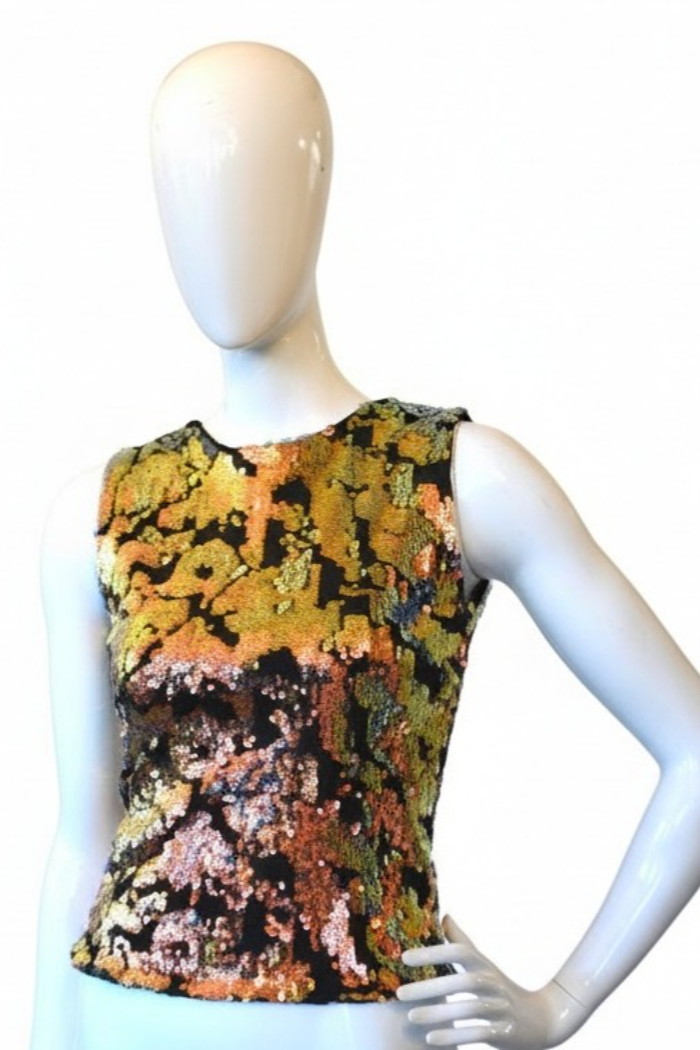 Rose Gold Iridescent Sleeveless Shell